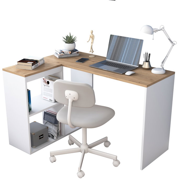 Hanah Home HA113 - 2035 Mesa de estudio roble y blanco Hanah Home HA113 - 2035 Mesa de estudio roble y blanco